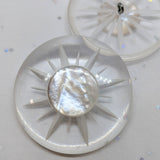 Clear / Reverse Carved / Mother of Pearl centre / Vintage / Lucite