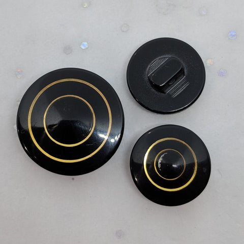 Black with Gold Circles / Polyester / Shank