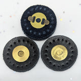 Snap fasteners / Magnetic / Black Leather