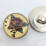 Old School Tattoo / Rose / Red / Acrylic Dome