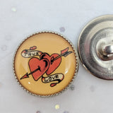 Old School Tattoo / True Love Hearts / Acrylic Dome