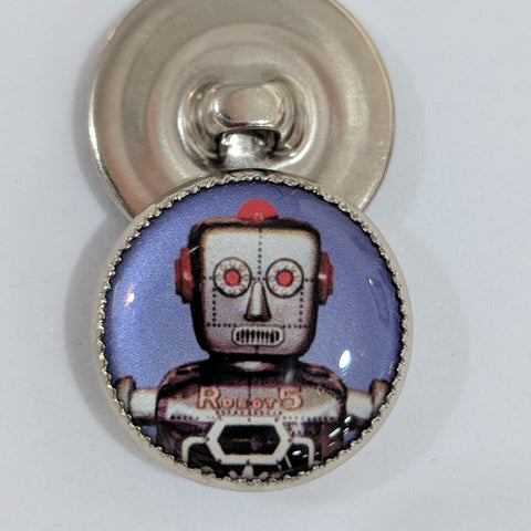 Vintage Robots / Silver Robot / Acrylic Dome