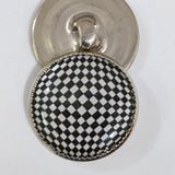 Black & White Checkered / Acrylic Dome