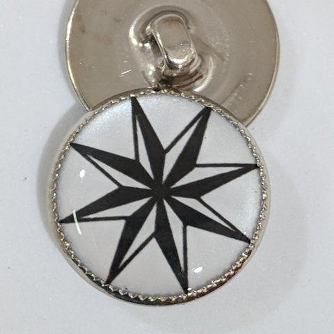 Black & White Nordic Star / Acrylic Dome