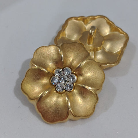 Flower / Diamante Centre / Matte Gold