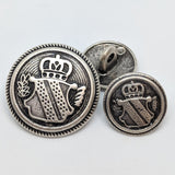 Blazer Buttons with Shield / Antique Silver