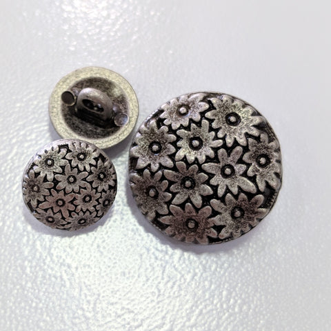 Flowers / Shank / Antique Silver