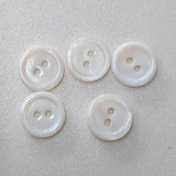 White / Shell with Rim / Shirt Button