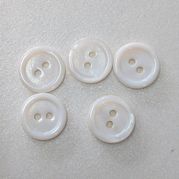 White / Shell with Rim / Shirt Button