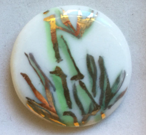 Button Green / Bamboo 2 stem / Shiny