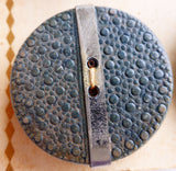 Blue / Stamped / Matte Wooden Button