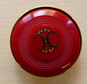 Button Red (Gold) / Two C Design / Shiny