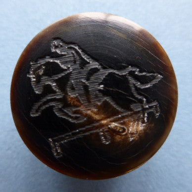 Button Black / Jumping Horse / Matte