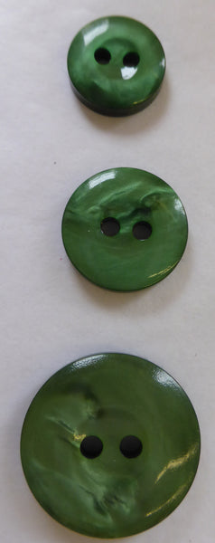 Dark Green / Domed Shaped Ring Edge / Shiny Buttons in 3 sizes