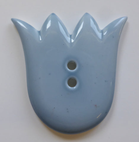 Pale Blue / Tulip Shape / Shiny Button