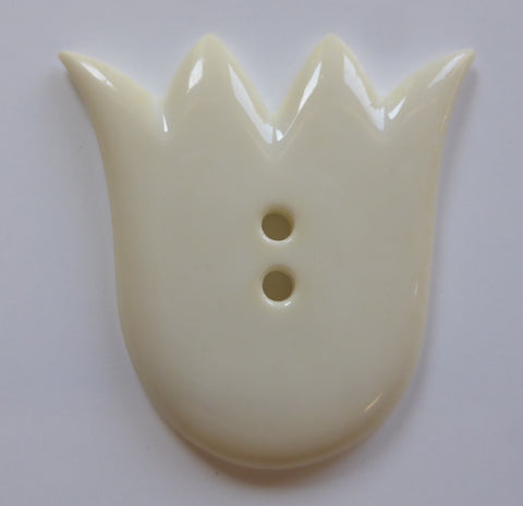 Cream / Tulip Shape / Shiny Button
