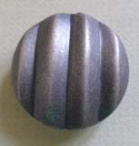 Button Pewter / Corrugated Dome Shape / Matte