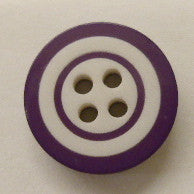 Button Purple  / White Circles / Matte