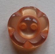 Button Orange (Apricot) / Flower / Shiny