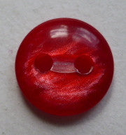 Button Red / Domed / Shiny