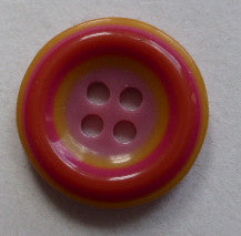 Button Red (Orange) / Cream Outline / Matte