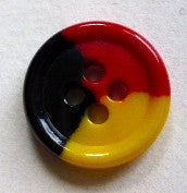 Button Yellow Red Black / Rimmed / Matte