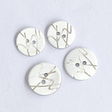 White Shell / Silver Lines / 2 Hole