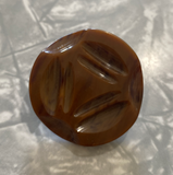 Bakelite / Brown Carved / Coat Button
