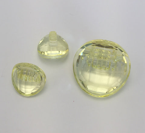 Yellow / Faceted / Domed / Shiny