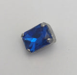 Royal Blue (silver shank) /  Rectangle  / Crystal