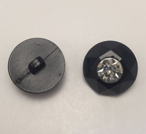 Black / Diamante Centre / Faceted edge