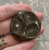 Bakelite / Brown Carved / Coat Button