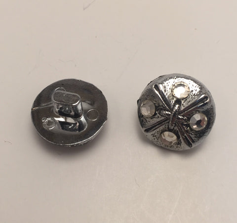 Silver / Cross Details / Diamante