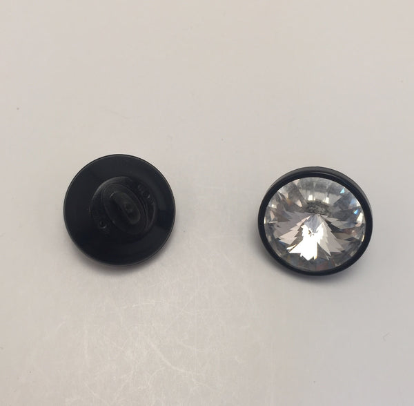 Black / Domed / Large Swarovski Crystal