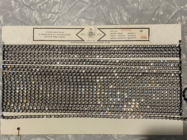 Vintage Sparkle Trim / Black and crystal / per metre