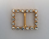 Rectangle Gold & Diamante Buckle (2.5cmx2cm)