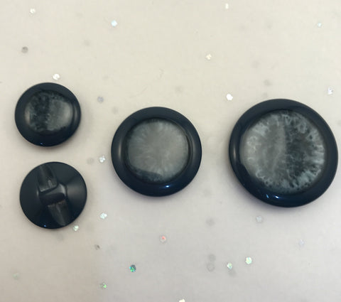 Teal / Mottled Centre with Solid Rim / Shiny