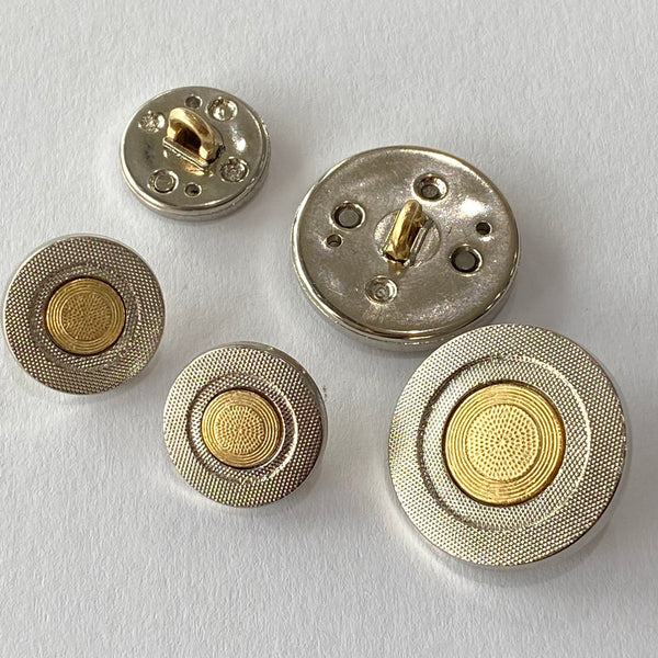 Silver and Gold / Etched surface / Shank