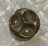 Bakelite / Brown Carved / Coat Button
