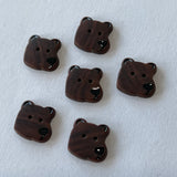 Brown Bear Head / Polyester / 2 Hole