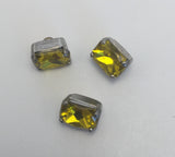 Yellow (silver shank) /  Rectangle  / Crystal