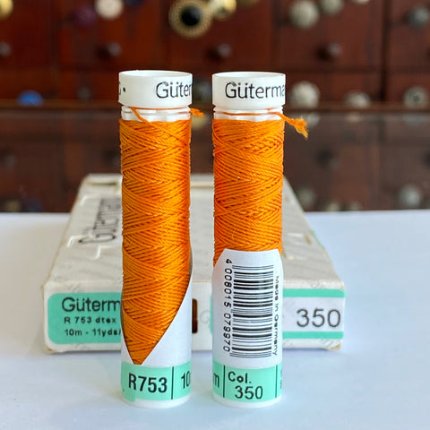 Orange #350 - Gutermann Buttonhole Silk Twist / 10m spool