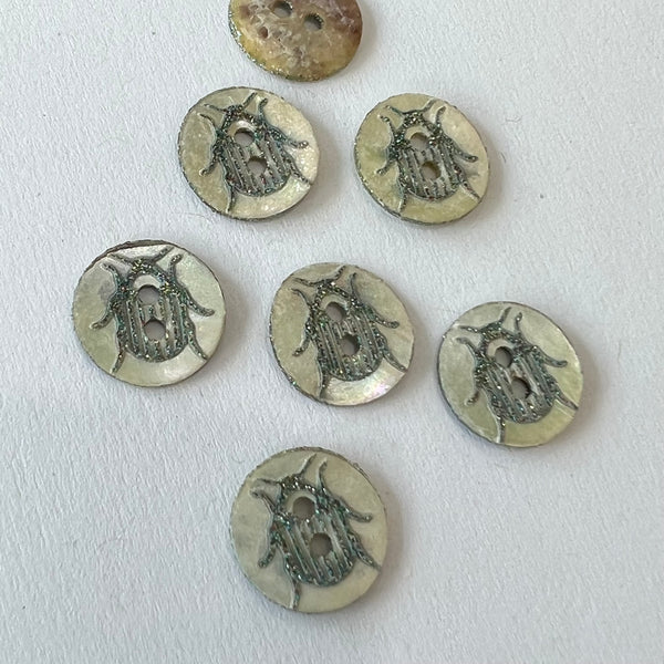 Sparkly Beetle / Shell / 2 Hole