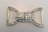 Bow Silver & Diamante Buckle (4.5cmx2.5cm)
