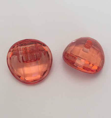 Red / Faceted / Domed / Shiny