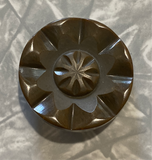 Bakelite / Brown Carved / Coat Button