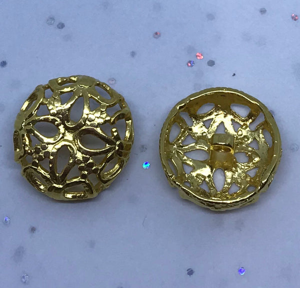 Gold / Loops and dots patterned / Shiny