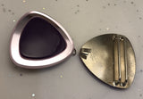 Purple mirrored edge funky Buckle (5cm diameter)