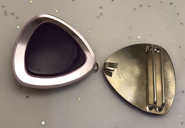 Purple mirrored edge funky Buckle (5cm diameter)
