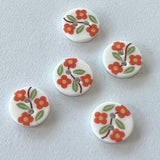 Orange Flowers / Polyester / 2 Hole